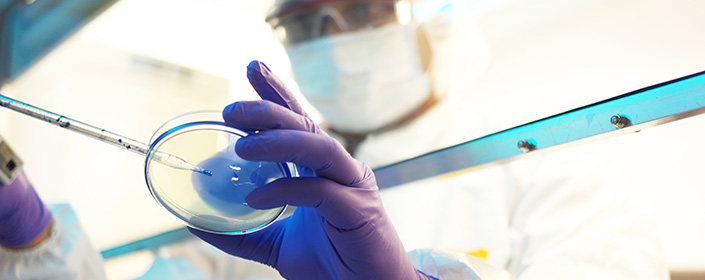 man researching orthopedic stem cells