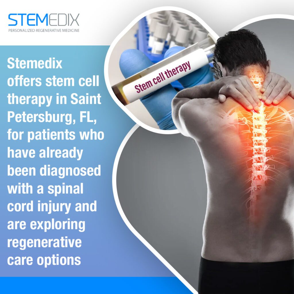 Stem cell therapy in Saint Petersburg, FL, for patients who have already been diagnosed with a spinal cord injury