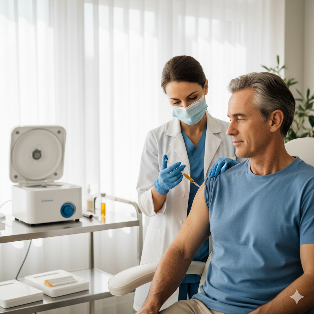 doctor injecting her patient