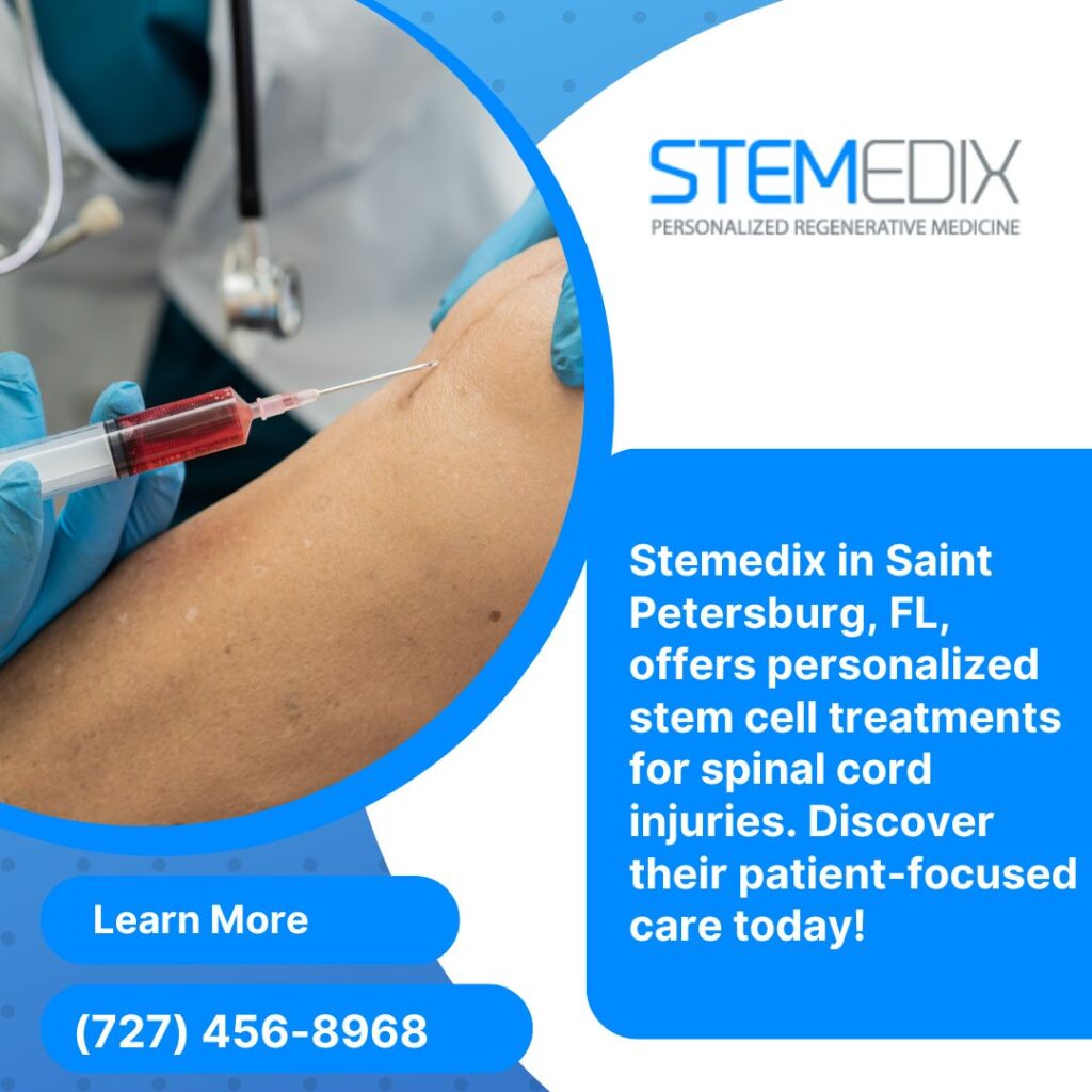 Medical professional administering stem cell injection to a patient’s arm at Stemedix clinic in Saint Petersburg, Florida