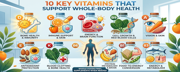 10 Key Vitamins That Support Whole-Body Health